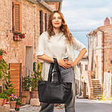 Шопер Takeasy Чорний - Італійська жіноча м’яка сумка-шопер із натуральної шкіри з двома парами ручок на блискавці з підкладкою, фото 7