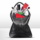 Хобо Takeasy Чорний - Італійська жіноча м’яка сумка-хобо із натуральної шкіри без підкладки на блискавці (011943-bla-D28), фото 4