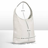 Хобо Takeasy Бежевий - Італійська жіноча м’яка сумка-хобо із натуральної шкіри без підкладки на блискавці (011943-bei-D37), фото 5