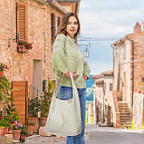 Хобо Takeasy Бежевий - Італійська жіноча м’яка сумка-хобо із натуральної шкіри без підкладки на блискавці (011943-bei-D37), фото 7