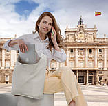 Хобо Takeasy Бежевий - Італійська жіноча м’яка сумка-хобо із натуральної шкіри без підкладки на блискавці (011943-bei-D37), фото 8