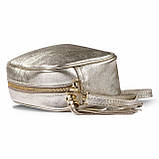 Крос-боді Takeasy Золотисто-сріблястий - Італійська жіноча м’яка сумка крос-боді із натуральної замші-металлік на блискавці з, фото 5