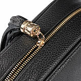 Крос-боді Takeasy Чорний - Італійська жіноча м’яка сумка крос-боді із натуральної шкіри на блискавці з підкладкою внутрішньою, фото 6
