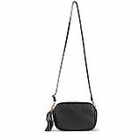 Крос-боді Takeasy Чорний - Італійська жіноча м’яка сумка крос-боді із натуральної шкіри на блискавці з підкладкою внутрішньою, фото 8