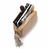 Крос-боді Takeasy Тауп - Італійська жіноча м’яка сумка крос-боді із натуральної шкіри на блискавці з підкладкою внутрішньою, фото 4