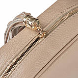 Крос-боді Takeasy Тауп - Італійська жіноча м’яка сумка крос-боді із натуральної шкіри на блискавці з підкладкою внутрішньою, фото 6