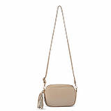 Крос-боді Takeasy Тауп - Італійська жіноча м’яка сумка крос-боді із натуральної шкіри на блискавці з підкладкою внутрішньою, фото 8