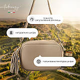 Крос-боді Takeasy Тауп - Італійська жіноча м’яка сумка крос-боді із натуральної шкіри на блискавці з підкладкою внутрішньою, фото 9