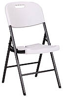 Складаний пластиковий стілець Knox білий для саду, дачі, тераси, балкона та кейтрингу AMF