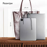 Шопер Takeasy Бронзовий - Італійська жіноча м’яка сумка-шопер із натуральної шкіри-металлік без підкладки на блискавці з, фото 2