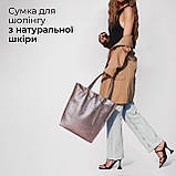 Шопер Takeasy Бронзовий - Італійська жіноча м’яка сумка-шопер із натуральної шкіри-металлік без підкладки на блискавці з, фото 7