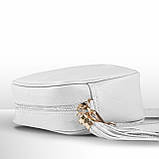 Крос-боді Takeasy Білий - Італійська жіноча м’яка сумка крос-боді із натуральної шкіри на блискавці з підкладкою внутрішньою, фото 4