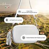 Крос-боді Takeasy Білий - Італійська жіноча м’яка сумка крос-боді із натуральної шкіри на блискавці з підкладкою внутрішньою, фото 6