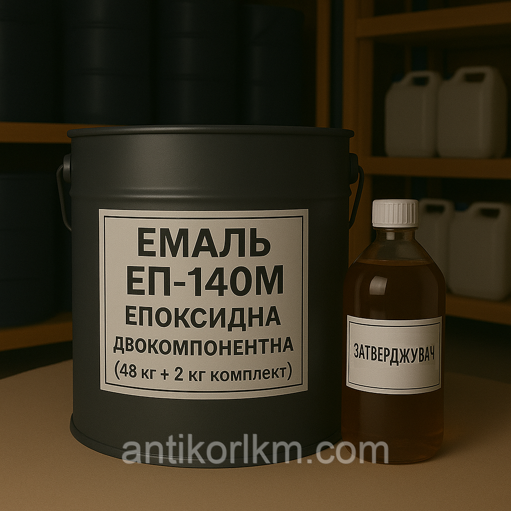 Емаль ЕП-140М Епоксидна, Двокомпонентна, (48 кг + 2 кг комплект)