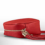 Крос-боді Takeasy Червоний - Італійська жіноча м’яка сумка крос-боді із натуральної шкіри на блискавці з підкладкою внутрішньою, фото 4