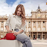 Крос-боді Takeasy Червоний - Італійська жіноча м’яка сумка крос-боді із натуральної шкіри на блискавці з підкладкою внутрішньою, фото 8