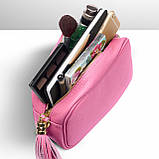 Крос-боді Takeasy Рожевий - Італійська жіноча м’яка сумка крос-боді із натуральної шкіри на блискавці з підкладкою внутрішньою, фото 5