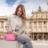 Крос-боді Takeasy Рожевий - Італійська жіноча м’яка сумка крос-боді із натуральної шкіри на блискавці з підкладкою внутрішньою, фото 8