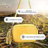 Крос-боді Takeasy Жовтий - Італійська жіноча м’яка сумка крос-боді із натуральної шкіри на блискавці з підкладкою внутрішньою, фото 6