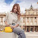 Крос-боді Takeasy Жовтий - Італійська жіноча м’яка сумка крос-боді із натуральної шкіри на блискавці з підкладкою внутрішньою, фото 8