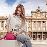 Крос-боді Takeasy Фуксія - Італійська жіноча м’яка сумка крос-боді із натуральної шкіри на блискавці з підкладкою внутрішньою, фото 8