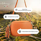 Крос-боді Takeasy Жовтогарячий - Італійська жіноча м’яка сумка крос-боді із натуральної шкіри на блискавці з підкладкою, фото 6