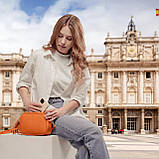 Крос-боді Takeasy Жовтогарячий - Італійська жіноча м’яка сумка крос-боді із натуральної шкіри на блискавці з підкладкою, фото 8