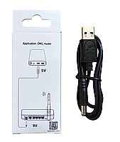 Кабель-перетворювач USB 5V на 9V WGP Чорний Шнур до роутера Кабель-адаптер з перетворювачем Кабель для живлення роутера