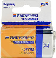 Батарейка лужна Корунд.6LR61.SC1 (shrink card 1)
