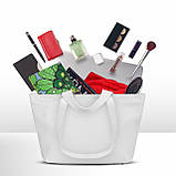 Шопер Takeasy Білий - Італійська жіноча м’яка сумка-шопер із натуральної шкіри з двома парами ручок на блискавці з підкладкою, фото 4