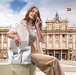 Шопер Takeasy Білий - Італійська жіноча м’яка сумка-шопер із натуральної шкіри з двома парами ручок на блискавці з підкладкою, фото 8