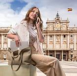 Шопер Takeasy Тауп - Італійська жіноча м’яка сумка-шопер із натуральної шкіри з двома парами ручок на блискавці з підкладкою, фото 8