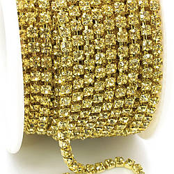 Стразовий ланцюг ss10 (2,8 мм) 1 м Jonquil gold