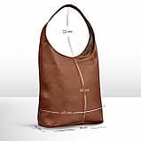 Хобо Takeasy Коричневий - Італійська жіноча м’яка сумка-хобо із натуральної шкіри без підкладки на блискавці (011943-bro-D17), фото 5