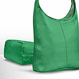 Хобо Takeasy Зелений - Італійська жіноча м’яка сумка-хобо із натуральної шкіри без підкладки на блискавці (011943-grn-D100), фото 3