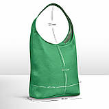 Хобо Takeasy Зелений - Італійська жіноча м’яка сумка-хобо із натуральної шкіри без підкладки на блискавці (011943-grn-D100), фото 5