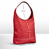 Хобо Takeasy Червоний - Італійська жіноча м’яка сумка-хобо із натуральної шкіри без підкладки на блискавці (011943-red-D58), фото 5
