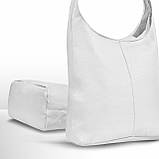 Хобо Takeasy Білий - Італійська жіноча м’яка сумка-хобо із натуральної шкіри без підкладки на блискавці (011943-whi-D01), фото 3