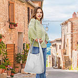 Хобо Takeasy Білий - Італійська жіноча м’яка сумка-хобо із натуральної шкіри без підкладки на блискавці (011943-whi-D01), фото 7