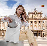 Хобо Takeasy Білий - Італійська жіноча м’яка сумка-хобо із натуральної шкіри без підкладки на блискавці (011943-whi-D01), фото 8