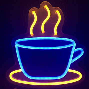 Неонова LED вивіска Філіжанка кави 200х215мм