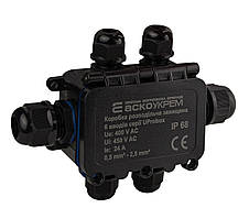 Коробка розподільча захищена, 6 вводів, IP68 серії UProbox