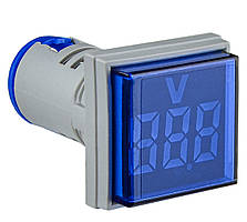 Світлосигнальна арматура з індикатором напруги (АС) серії U-ADM-V ᴓ22мм, квадратна, синя