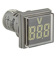 Світлосигнальна арматура з індикатором напруги (АС) серії U-ADM-V ᴓ22мм, квадратна, біла