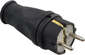 Вилка каучукова стандартна 2Р+PE 16А IP44