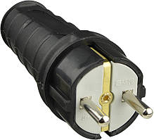 Вилка каучукова підвлена 2Р+PE 16А IP44