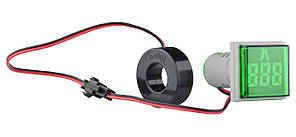 Світлосигнальна арматура з індикатором струму серії U-ADM-A ᴓ22мм, квадратна, зелена