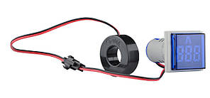 Світлосигнальна арматура з індикатором струму серії U-ADM-A ᴓ22мм, квадратна, синя