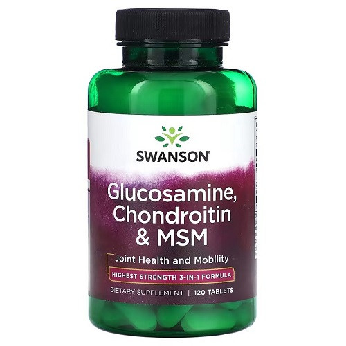 Для суглобів та зв'язок Swanson Glucosamine Chondroitin & MSM (120 таблеток.)