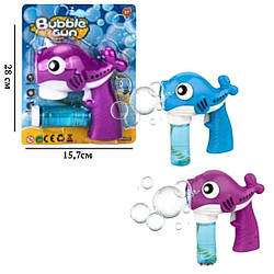 609-34 Пістолет з мильними бульбашками,28 см, батар, світло, на планшетці.